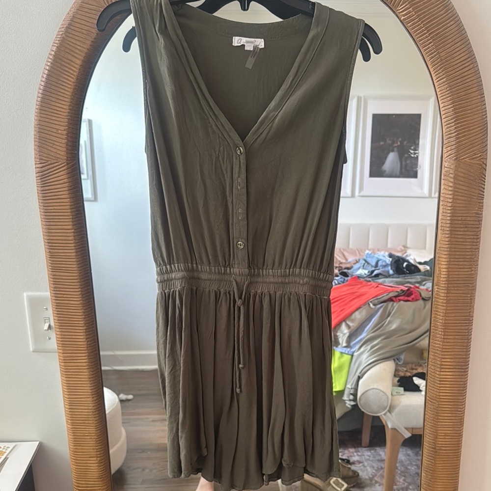 On The Road Olive Green Mini Dress